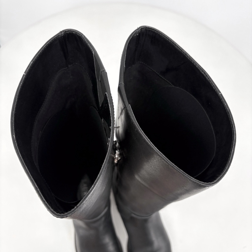 RALPH LAUREN Harlee Tall Black Leather Riding Boots Equestrian Knee High 6 - Picture 13 of 16